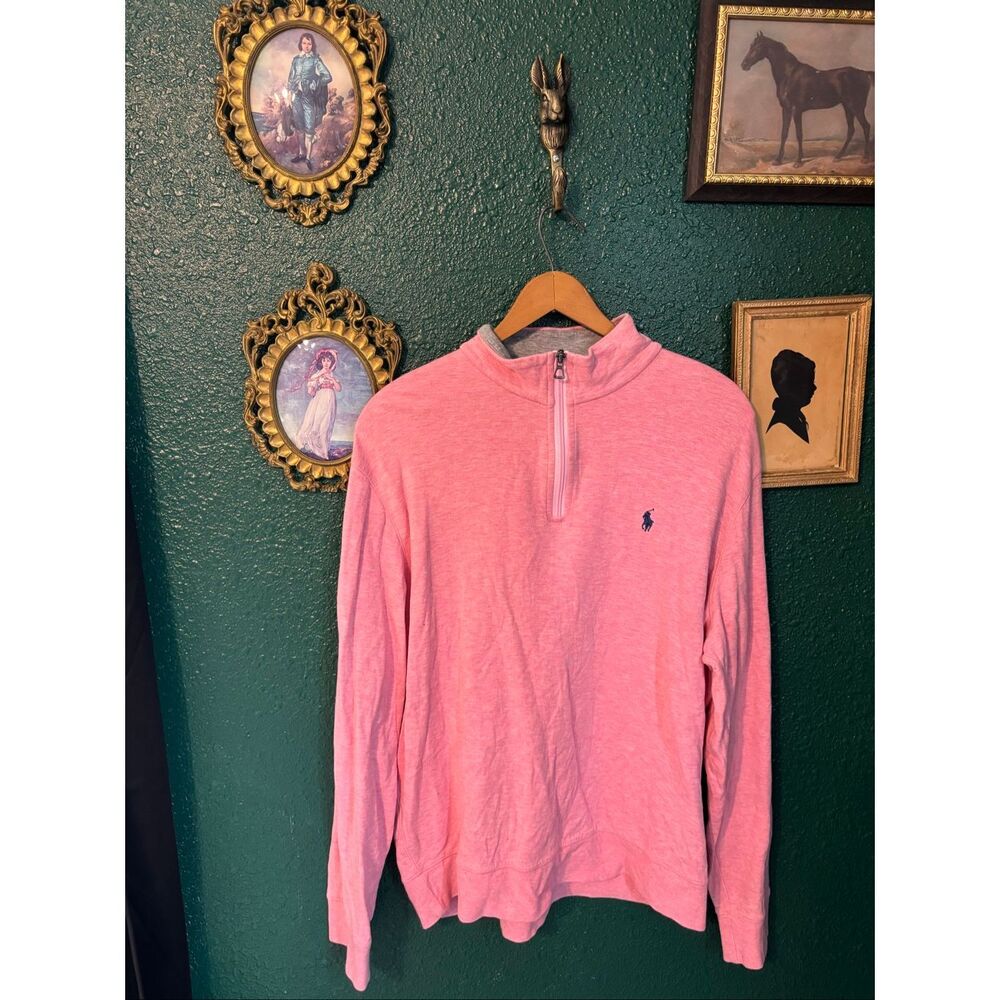 Polo Ralph Lauren Men’s Pink Quarter Zip Sz Large